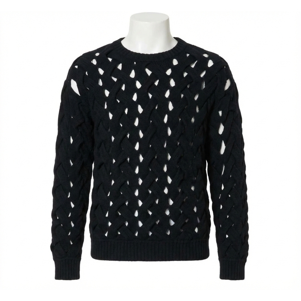 NEW VALENTINO cut-out knit jumper in black